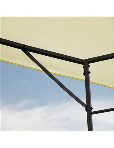 Outsunny 3 x 3 Meters Patio Garden Metal Gazebo Marquee Steel Frame with Canopy Awning Tent Water Resistant Cream