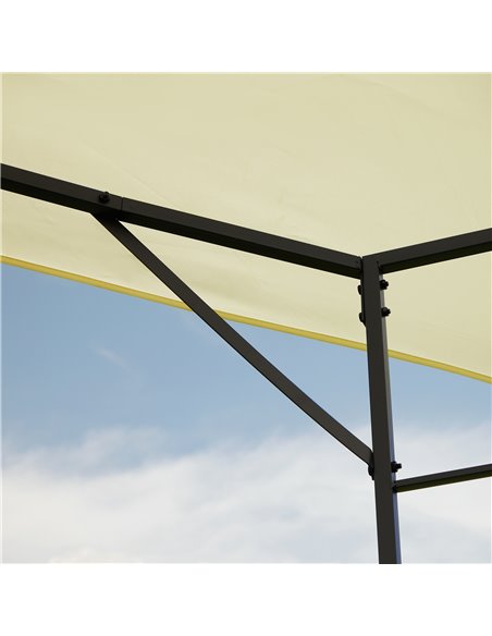 Outsunny 3 x 3 Meters Patio Garden Metal Gazebo Marquee Steel Frame with Canopy Awning Tent Water Resistant Cream - pic 11175 | FastDaddyshop