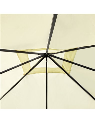 Outsunny 3 x 3 Meters Patio Garden Metal Gazebo Marquee Steel Frame with Canopy Awning Tent Water Resistant Cream