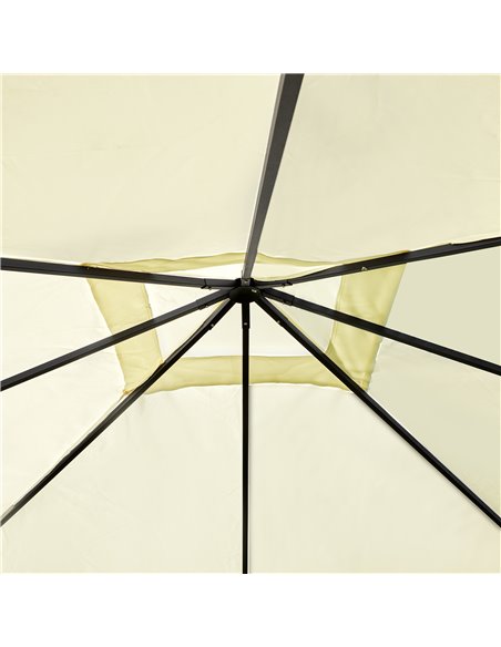 Outsunny 3 x 3 Meters Patio Garden Metal Gazebo Marquee Steel Frame with Canopy Awning Tent Water Resistant Cream - pic 11176 | FastDaddyshop