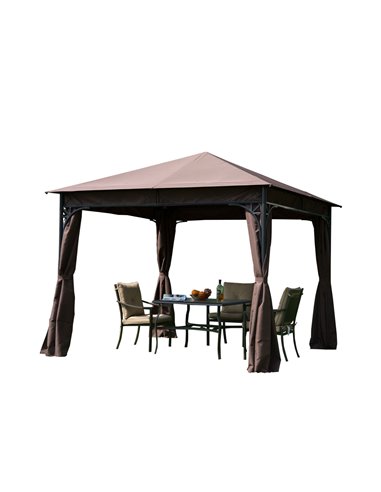 Outsunny 3x3 m Gazebo Pavilion-Coffee