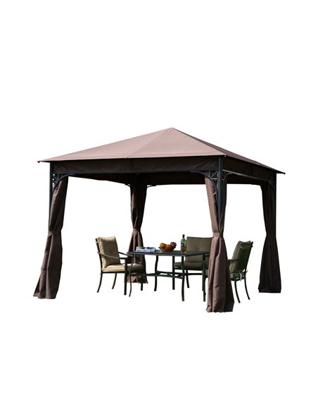 Outsunny 3x3 m Gazebo Pavilion-Coffee - pic 11179 | FastDaddyshop