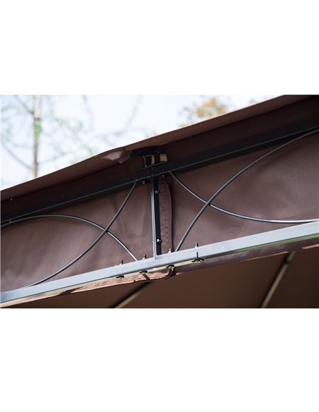 Outsunny 3x3 m Gazebo Pavilion-Coffee - pic 11180 | FastDaddyshop