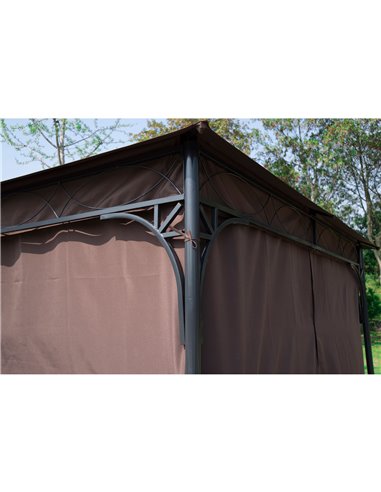 Outsunny 3x3 m Gazebo Pavilion-Coffee