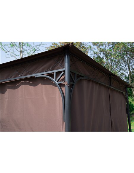 Outsunny 3x3 m Gazebo Pavilion-Coffee - pic 11181 | FastDaddyshop