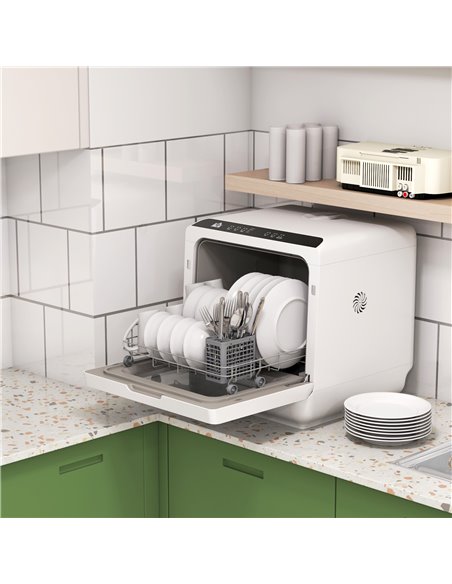 HOMCOM Multi-Program 6L Tabletop Dishwasher 800-190V70WT - pic 111816 | FastDaddyshop
