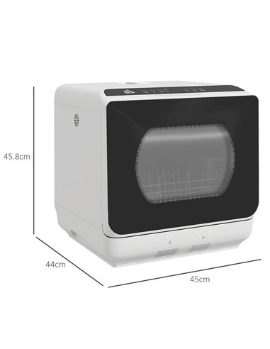 HOMCOM Multi-Program 6L Tabletop Dishwasher 800-190V70WT