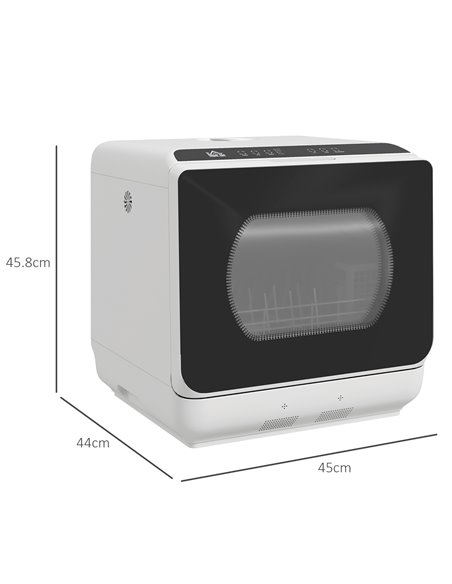 HOMCOM Multi-Program 6L Tabletop Dishwasher 800-190V70WT - pic 111817 | FastDaddyshop