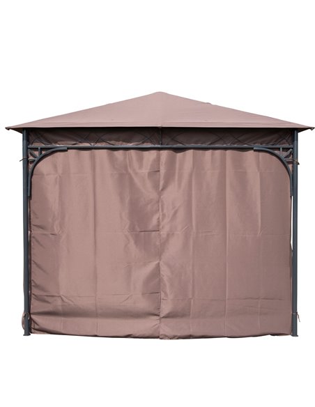 Outsunny 3x3 m Gazebo Pavilion-Coffee - pic 11182 | FastDaddyshop