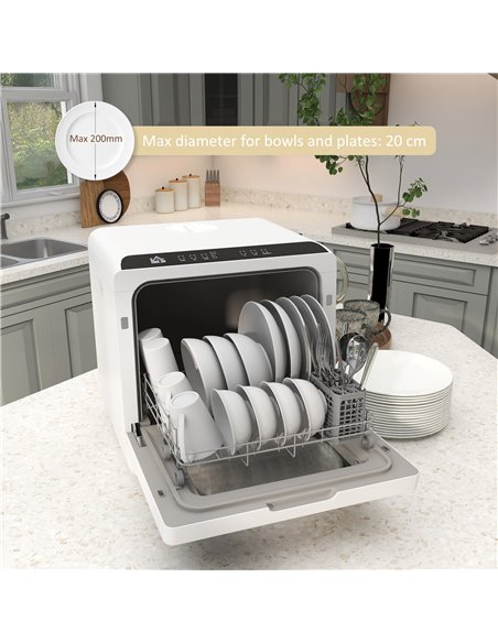 HOMCOM Multi-Program 6L Tabletop Dishwasher 800-190V70WT - pic 111823 | FastDaddyshop