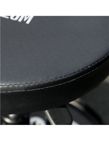 HOMCOM Workshop Stool, Pneumatic Adjustable Mechanic Stool, with Tool Tray, Wheels - Black C20-053V00BK