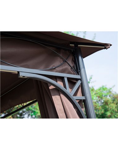 Outsunny 3x3 m Gazebo Pavilion-Coffee