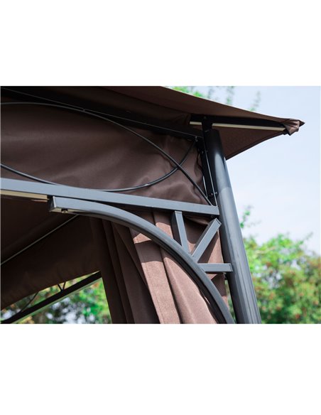 Outsunny 3x3 m Gazebo Pavilion-Coffee - pic 11184 | FastDaddyshop