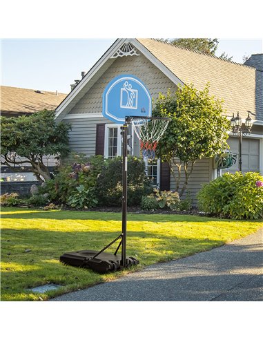HOMCOM Adjustable Basketball Hoop and Stand, with Wheels and Weight Base Blue A61-028