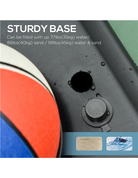 HOMCOM Adjustable Basketball Hoop and Stand, with Wheels and Weight Base Blue A61-028 - pic 111882 | FastDaddyshop
