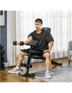 HOMCOM Foldable Weight Bench, Adjustable Strength Training Sit Up Ab Bench, Incline/Decline, Blue A91-062V00BU 2