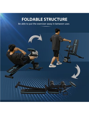HOMCOM Foldable Weight Bench, Adjustable Strength Training Sit Up Ab Bench, Incline/Decline, Blue A91-062V00BU