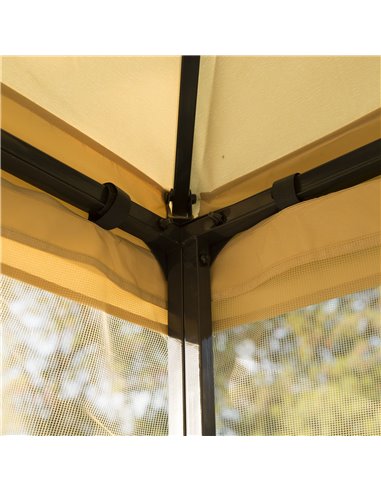 Outsunny 3x3 m Double Top Gazebo-Beige