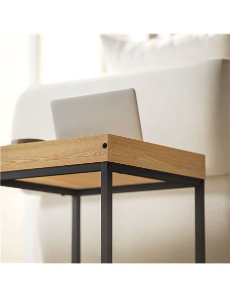 HOMCOM Set of Two Boxy Nesting Tables - Black/Wood-Effect 83B-121V00BK - pic 111912 | FastDaddyshop