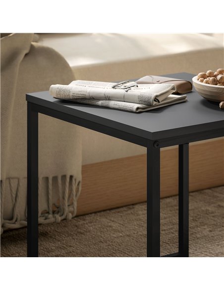 HOMCOM Set of Two Boxy Nesting Tables - Black/Wood-Effect 83B-121V00BK - pic 111913 | FastDaddyshop