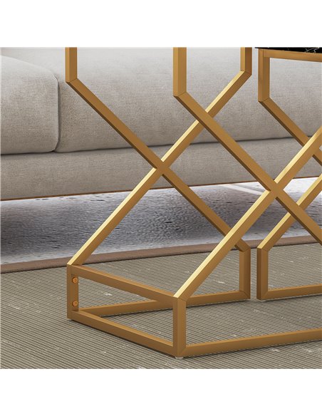 HOMCOM Set of Two Marble-Effect Nesting Tables 83B-186V00GD - pic 111931 | FastDaddyshop
