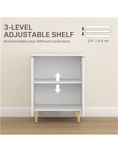 HOMCOM Adjustable Shelf Sideboard - White 83A-188V80WT