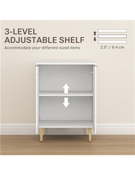 HOMCOM Adjustable Shelf Sideboard - White 83A-188V80WT - pic 111936 | FastDaddyshop