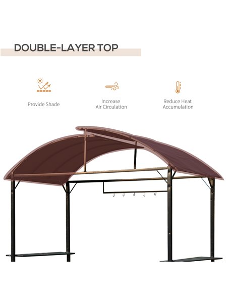 Outsunny Metal Gazebo Marquee-Coffee  - pic 11195 | FastDaddyshop