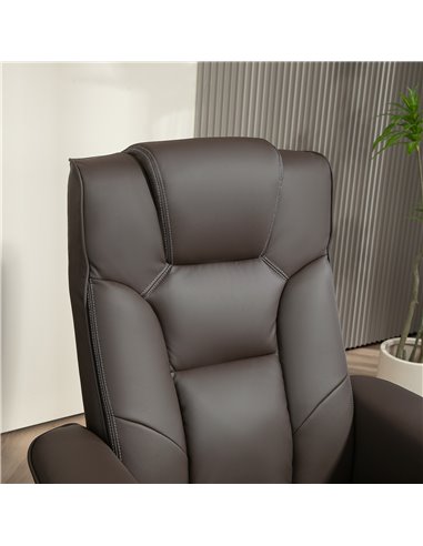 HOMCOM Faux Leather Manual Recliner and Footstool Set - Brown 83B-031V71BN
