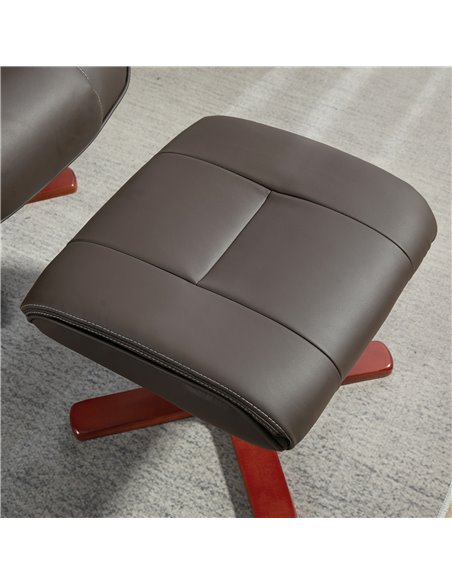 HOMCOM Faux Leather Manual Recliner and Footstool Set - Brown 83B-031V71BN - pic 111958 | FastDaddyshop