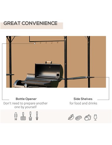 Outsunny Metal Gazebo Marquee-Coffee 
