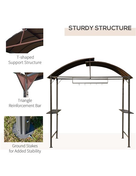 Outsunny Metal Gazebo Marquee-Coffee  - pic 11197 | FastDaddyshop