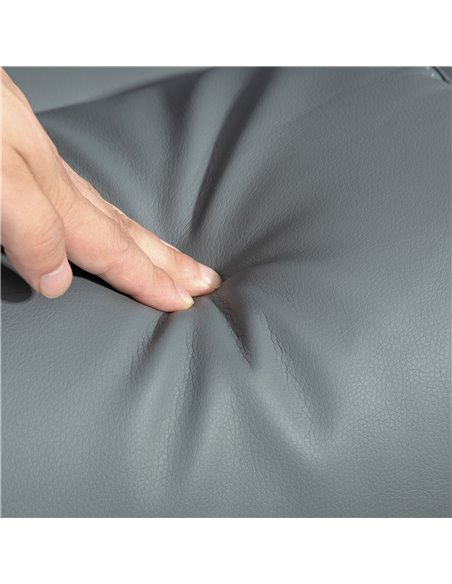 HOMCOM Faux Leather Manual Recliner and Footstool Set - Grey 83B-031V71GY - pic 111976 | FastDaddyshop