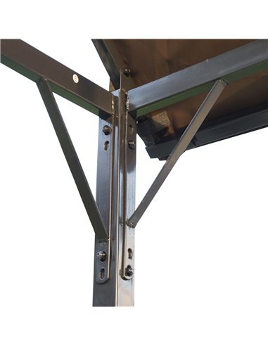 Outsunny Metal Gazebo Marquee-Coffee 