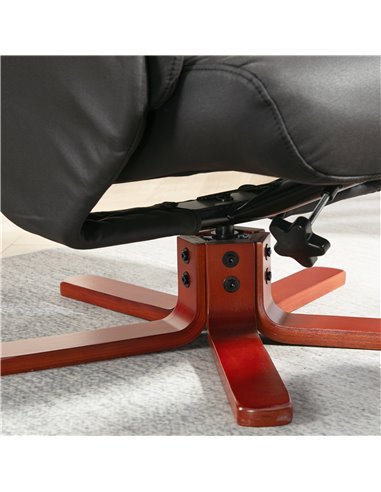 HOMCOM Faux Microfibre Leather Manual Recliner and Footstool Set - Black 83B-034V70BK