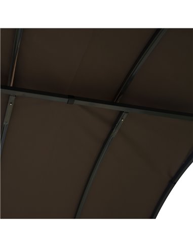 Outsunny Metal Gazebo Marquee-Coffee 