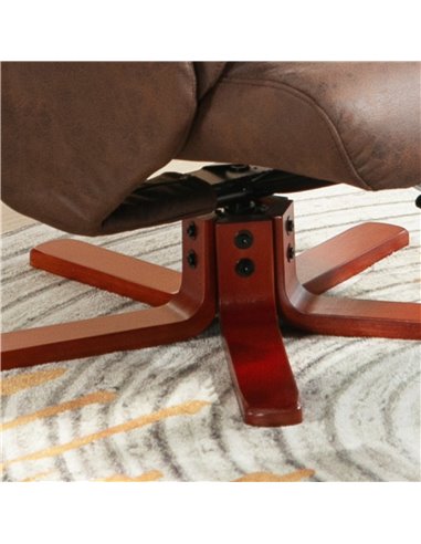 HOMCOM Faux Microfibre Leather Manual Recliner and Footstool Set - Dark Brown 83B-034V70DR