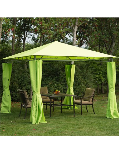 Outsunny 3m x3m Garden Metal Gazebo-Lemon Green - pic 11201 | FastDaddyshop