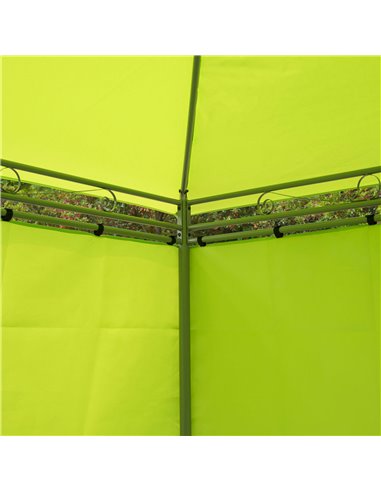 Outsunny 3m x3m Garden Metal Gazebo-Lemon Green