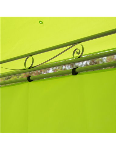 Outsunny 3m x3m Garden Metal Gazebo-Lemon Green