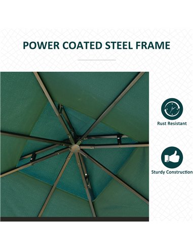 Outsunny 3(m) x 3(m) Metal Garden Gazebo Marquee Party Tent Patio Canopy Pavilion + Sidewalls - Green
