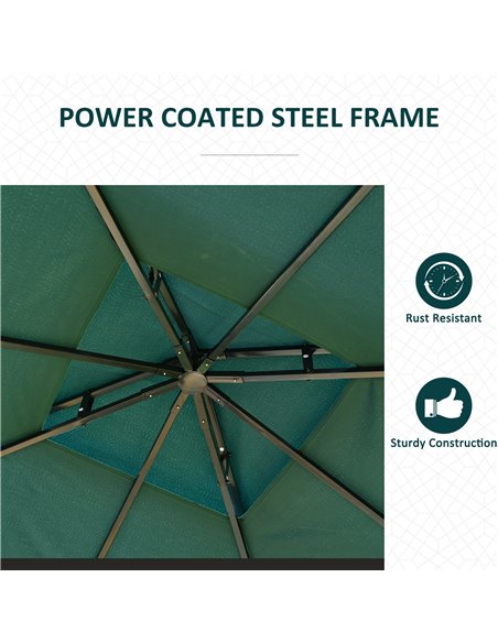 Outsunny 3(m) x 3(m) Metal Garden Gazebo Marquee Party Tent Patio Canopy Pavilion + Sidewalls - Green - pic 11211 | FastDaddyshop