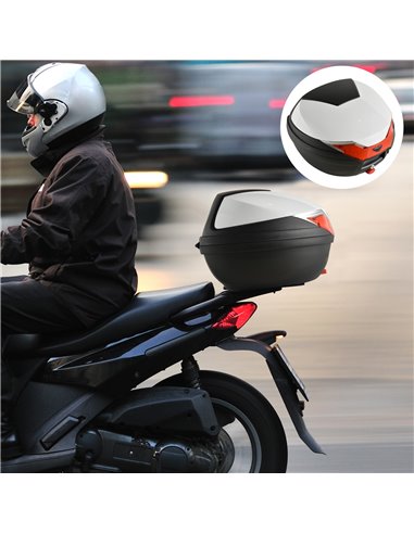 HOMCOM 32L Motorcycle Tail box Helmet Top Case Motorbike Luggage Storage Trunk Carrier Mount Rack AA0-060