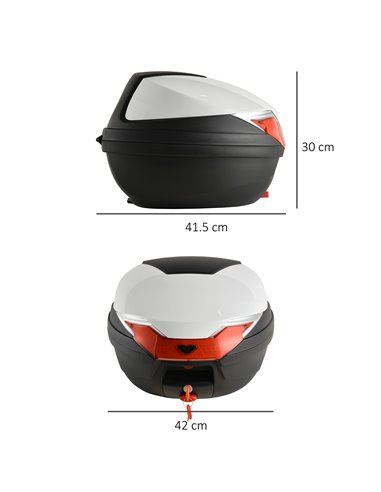 HOMCOM 32L Motorcycle Tail box Helmet Top Case Motorbike Luggage Storage Trunk Carrier Mount Rack AA0-060