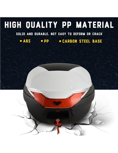 HOMCOM 32L Motorcycle Tail box Helmet Top Case Motorbike Luggage Storage Trunk Carrier Mount Rack AA0-060
