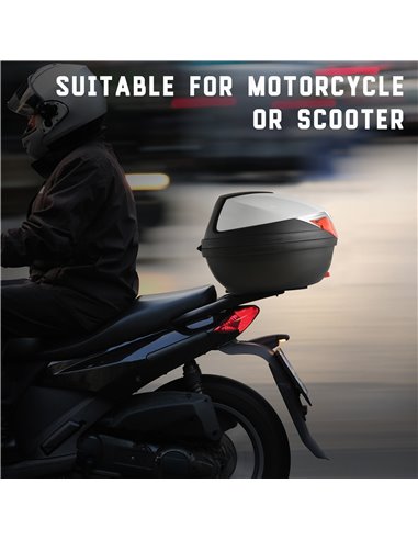 HOMCOM 32L Motorcycle Tail box Helmet Top Case Motorbike Luggage Storage Trunk Carrier Mount Rack AA0-060