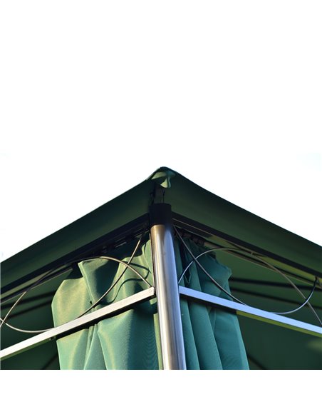 Outsunny 3(m) x 3(m) Metal Garden Gazebo Marquee Party Tent Patio Canopy Pavilion + Sidewalls - Green - pic 11215 | FastDaddyshop