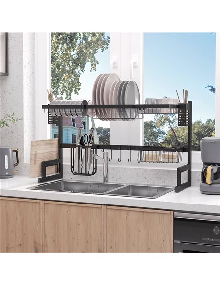 HOMCOM 93cm Modular Over-Sink Drying Rack 801-287V00BK - pic 112176 | FastDaddyshop