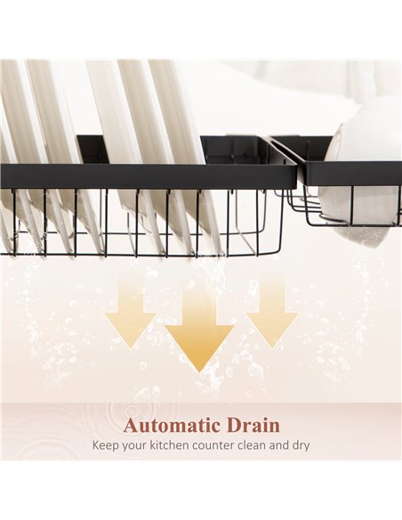 HOMCOM 93cm Modular Over-Sink Drying Rack 801-287V00BK - pic 112180 | FastDaddyshop