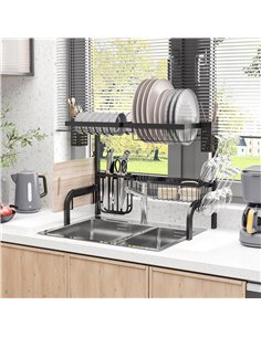 HOMCOM 65cm Modular Over-Sink Drying Rack 801-285V00BK 2